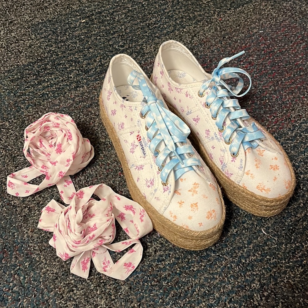 Superga x Loveshack Fancy PLATFORM sneakers - NEW - W 39.5 fits like 9